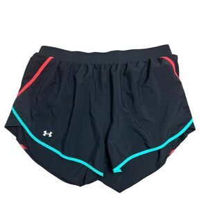 Under Armour UA Fly‎ By 2.0 Shorts Loose Fit Women's Plus 2X Black Hot Pink Teal